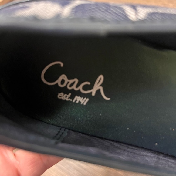 Coach Women's Navy and Gray Patterned Flats - Picture 5 of 5